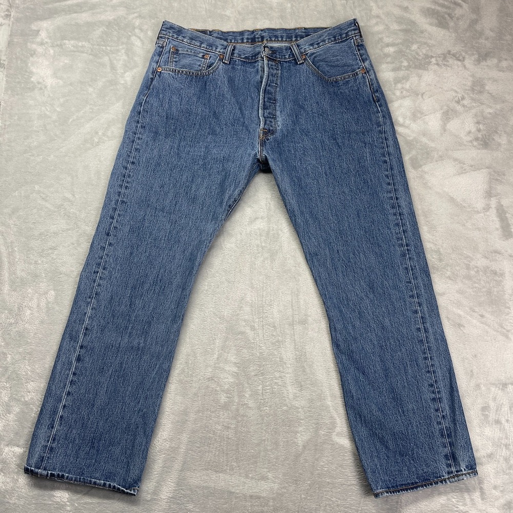 Levi's 501 Jeans Mens 38x30 Blue Denim Grunge Streetwear Americana Straight Leg